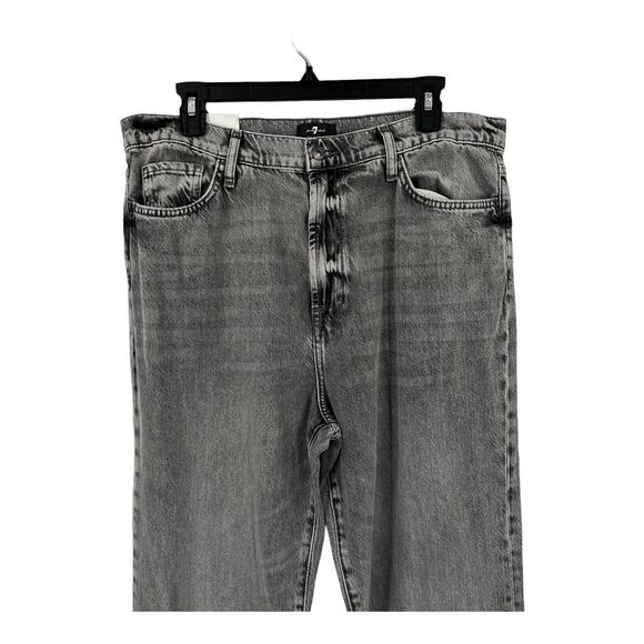 7 For All Mankind jeans Easy Boot center back split gray size 32 - Picture 3 of 9